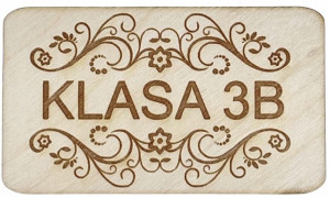 Tabliczka KLASA druga trzecia PREZENT inne OPCJE
