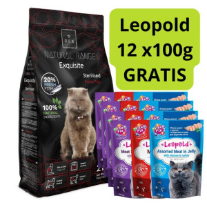 Rex Natural Range Exquisite Sterilised Fresh Fish Adult 2kg + Leopold 12x10