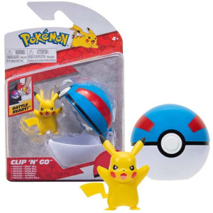 POKEMON Clip'N'Go Pikachu Figurka + Great Ball