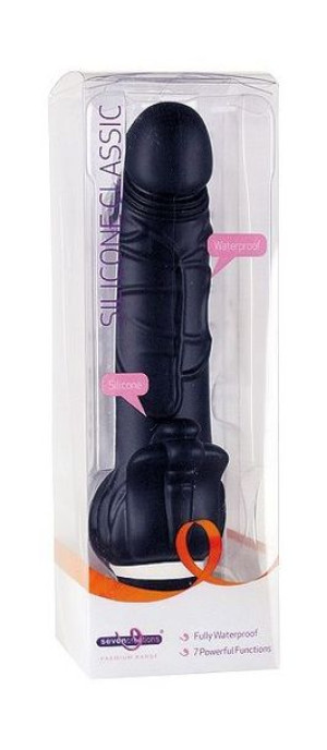 Silikonowy klasyczny wibrator dł. 21cm czarny