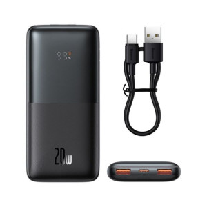 Powerbank Baseus Bipow Pro 10000mAh 20W czarny z kablem USB Typu A - USB C