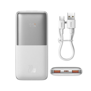 Powerbank Baseus Bipow Pro 10000mAh 20W biały z kablem USB Typu A - USB C