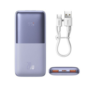 Powerbank Baseus Bipow Pro 10000mAh 20W fioletowy z kablem USB Typu A USB C