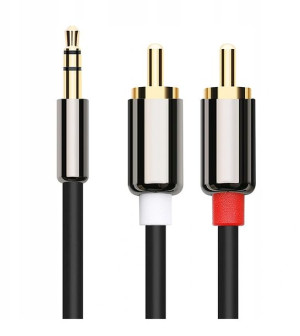 Kabel Mini Jack 2x Rca Chinch 1,5m Stereo Gold Hq