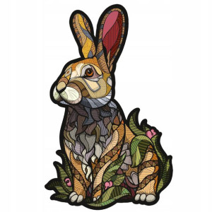 Puzzle Drewniane Królik Wielkanocny 140 Elementów