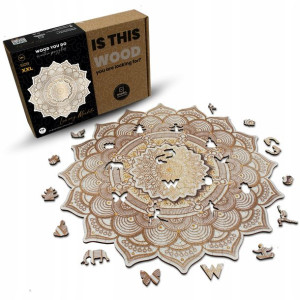Puzzle Drewniane Luksusowa Mandala Biała 418