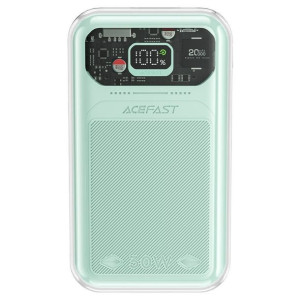 Acefast powerbank 20000mAh Sparkling Series szybkie ładowanie 30W zielony