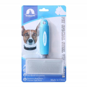 Szczotka Metalowa Dla Psa Niebieska 12 Cm