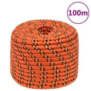 Linka żeglarska, pomarańczowa, 12 mm, 100 m, polipropylen