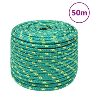 Linka żeglarska, zielona, 12 mm, 50 m, polipropylen