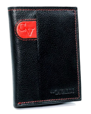 Portfel męski skórzany N4-SCV BLACK+RED