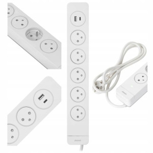 Przedłużacz Listwa Zasilająca 5 Gniazd + USB A,C