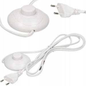 ORNO Przewód kabel 2m z włącznikiem nożnym biały
