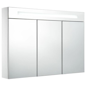 Szafka łazienkowa z lustrem i LED, 88 x 13 x 62 cm