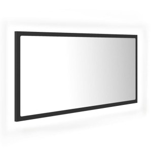 Lustro łazienkowe z LED, szare, 90 x 8,5 x 37 cm, płyta wiórowa