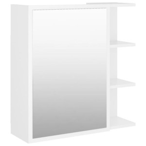 Szafka z lustrem, biała 62,5x20,5x64 cm materiał drewnopochodny