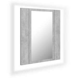 Szafka łazienkowa z lustrem i LED, szarość betonu, 40x12x45 cm