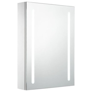 Szafka łazienkowa z lustrem i LED, 50 x 13 x 70 cm