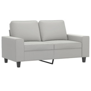 Sofa 2-osobowa, jasnoszara, 120 cm, tapicerowana mikrofibrą