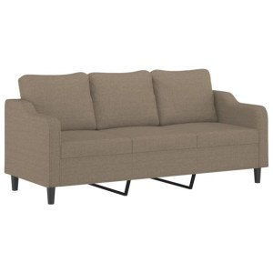 Sofa 3-osobowa, kolor taupe, 180 cm, tapicerowana tkaniną