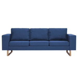 3-osobowa sofa tapicerowana tkaniną, niebieska