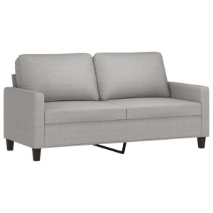 Sofa 2-osobowa, jasnoszara, 140 cm, tapicerowana tkaniną