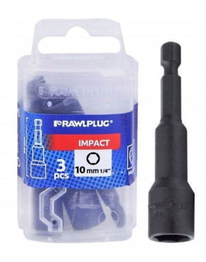 Rawlplug Nasadki Udarowe Z Napędem 1/4' 10x65 3szt