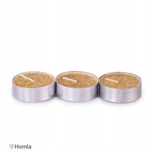 Tealight złoty BROKAT 3 szt STARK 6 cm HOMLA