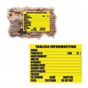 Tablica Budowlana Informacyjna Zewnętrzna 70x60 cm