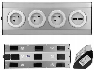Gniazdo Meblowe Kuchenne 3xGniazdo Ładowarka USB