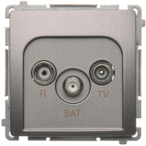 Simon Basic Gniazdo R-TV-SAT Gniazdko Końcowe Inox