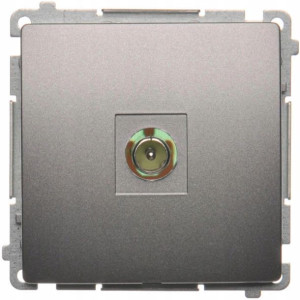 Simon Basic Gniazdo Antenowe Pojedyncze R-TV Inox