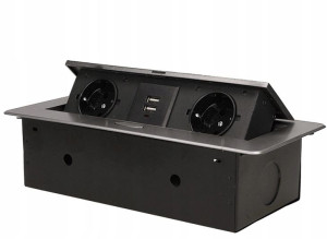 Gniazda Meblowe 2x Schuko Wpuszczane w Blat 2x USB