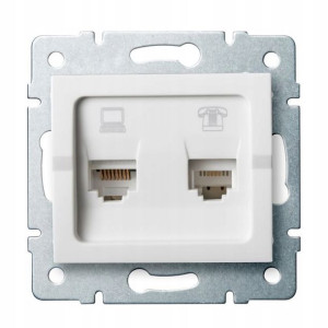 KANLUX LOGI Gniazdo Komp-Tel RJ45 Cat6 RJ11 25113