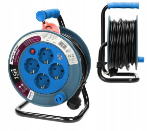Przedłużacz bębnowy 15m metalowy 4x 230 Schuko