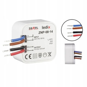Zasilacz Dopuszkowy 14V DC / 8W ZAMEL ZNP-08-14
