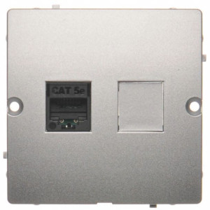 Simon Basic Gniazdo Komputerowe RJ45 Kat5e Srebrny