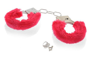 Najtańsze Metalowe Kajdanki Z Czerwonym Futerkiem - Fur Love Cuffs