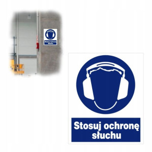 Tabliczka BHP Tablica Znak STOSUJ OCHRONĘ SŁUCHU
