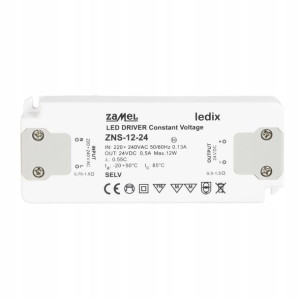 Zasilacz LED 24V DC / 12W ZAMEL ZNS-12-24