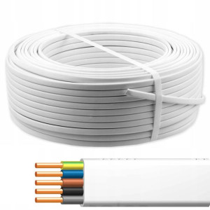 ELPAR Przewód Płaski kabel YDYp 5x6 450/650 1 metr