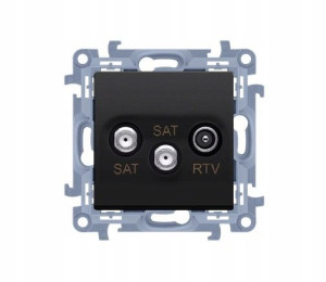 SIMON 10 Gniazdo Antenowe SAT-SAT-RTV Czarne