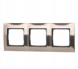 SIMON 54 Ramka Potrójna 3x Metalowa INOX