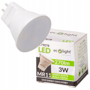 Żarówka LED MR11 Biała Ciepła 3000K 3W 270 lm