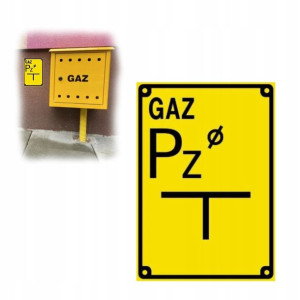 Tabliczka Tablica Oznaczeniowa Znak GAZ Pz 14x20cm