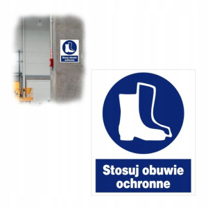 Tabliczka BHP Tablica Znak STOSUJ OBUWIE OCHRONNE