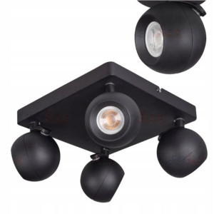 Kanlux GALOBA Lampa Sufitowa Kwadratowa Czarna x4