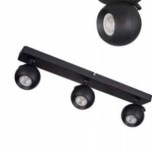 Kanlux GALOBA Lampa Sufitowa Czarna Matowa Kula x3