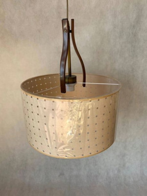 Zwis Lampa Wisząca Nowoczesna Abażur 40 cm Beżowy
