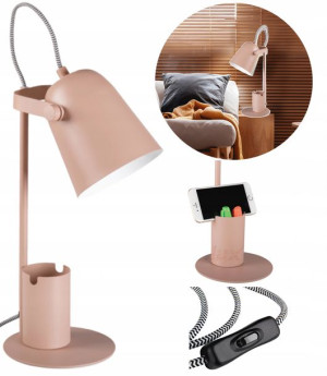 Kanlux Lampka Biurkowa Szkolna RAIBO E27 Różowa